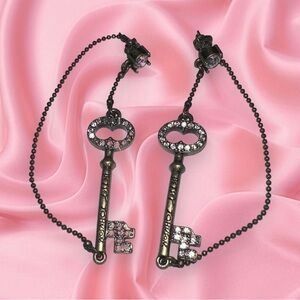 Betsey Johnson Key Earrings